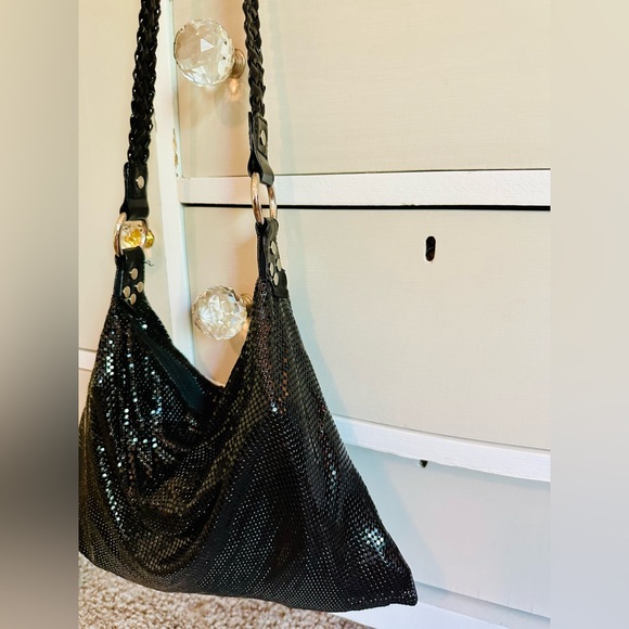 Vintage Black Mesh WHITING DAVIS Hand Bag Purse - Picture 12 of 17